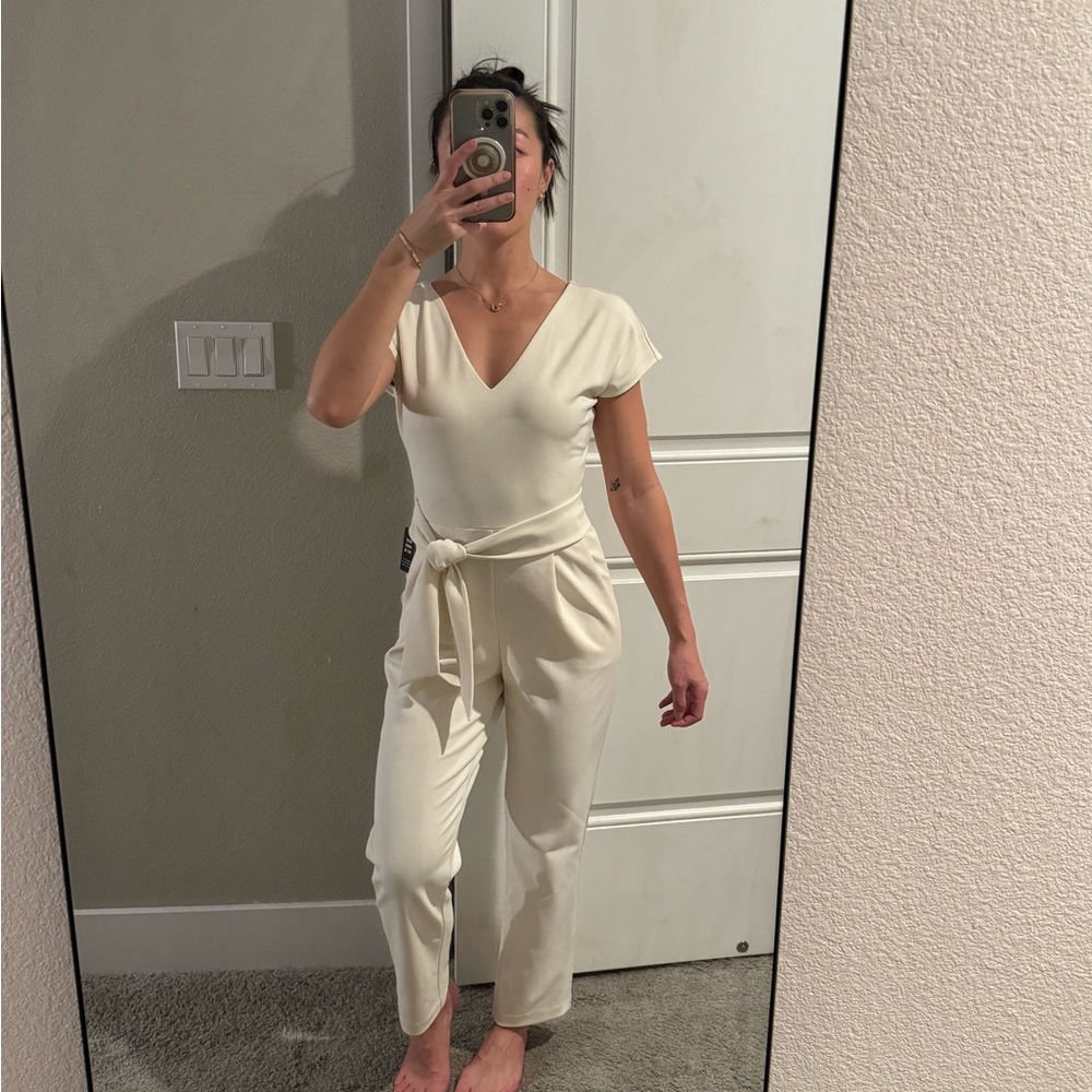 Express Cream Jumpsuit